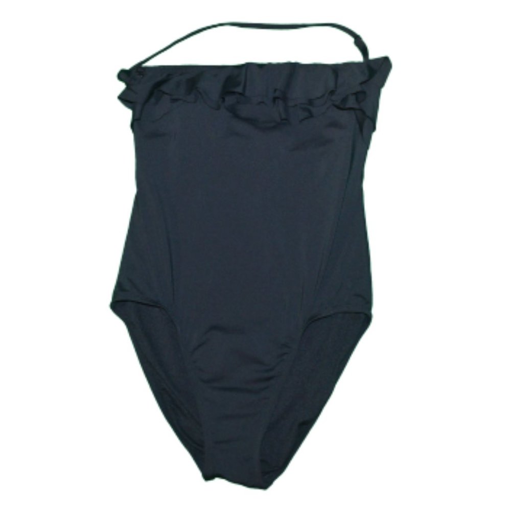 Tommy Hilfiger One Piece Black Ruffle Swimsuit L